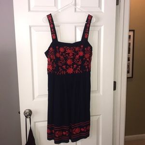 NWOT stitchfix red and navy blue sun dress